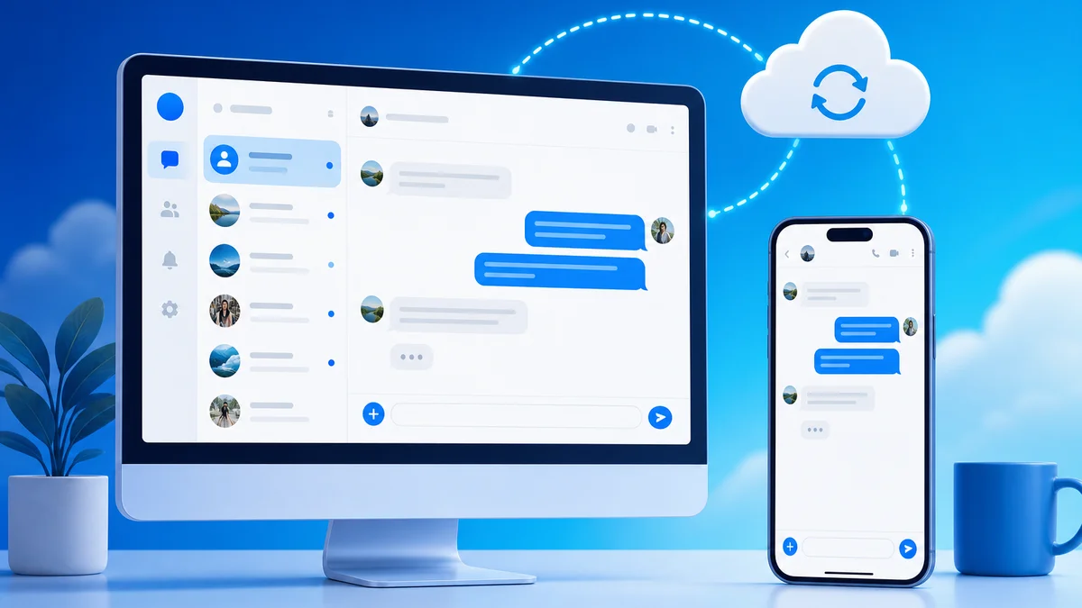 Ilustrasi sinkronisasi akun Telegram di banyak perangkat