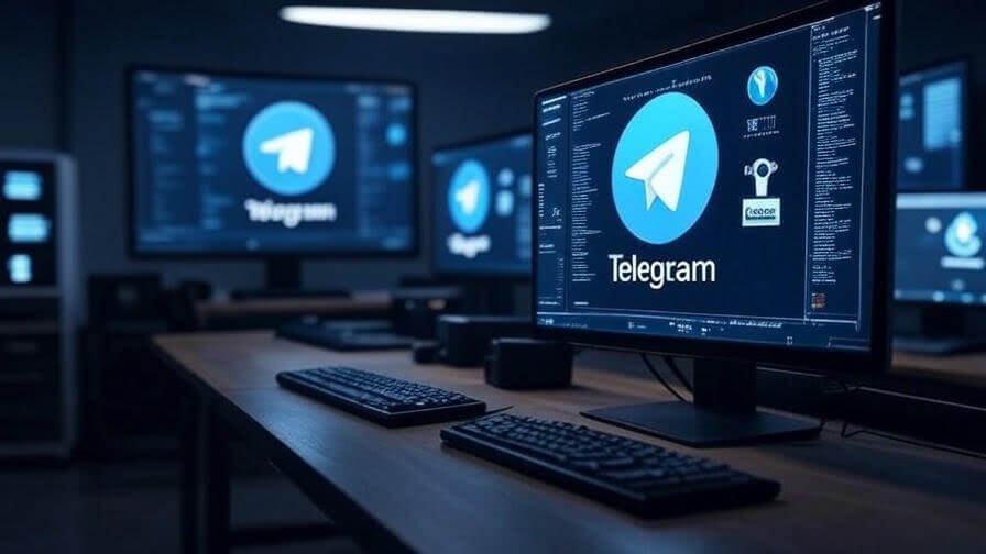 Telegram Web berjalan sebagai Progressive Web App di layar monitor