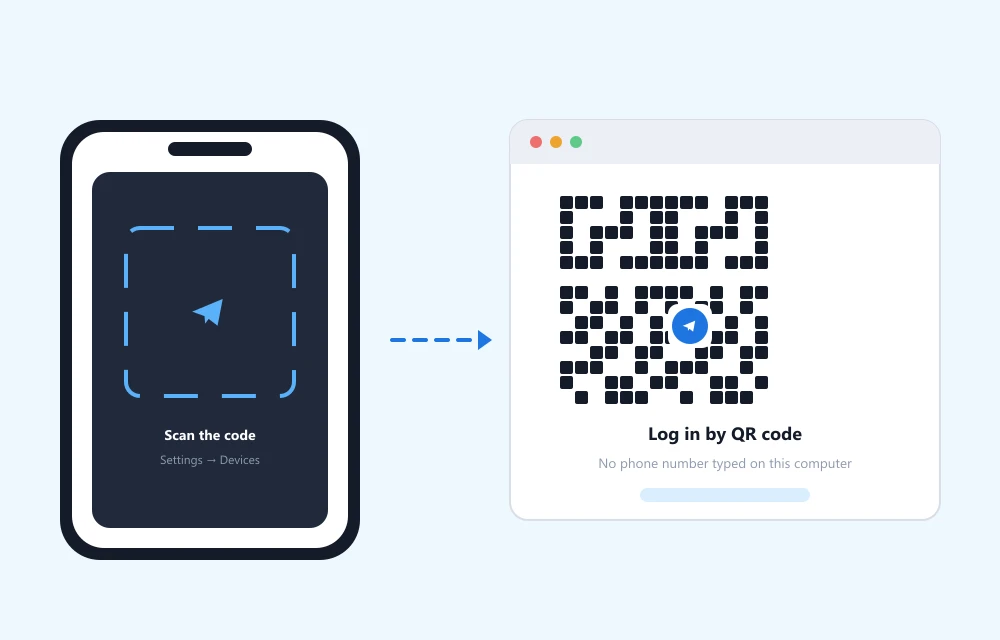 Halaman login Telegram Web menampilkan kode QR untuk dipindai HP